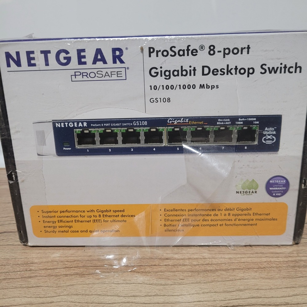 NETGEAR ProSafe GS108 8 Port Gigabit Desktop Switch 10 100 1000 Mbps Network Hub